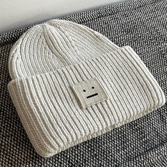 Acne Studios Beige Cream Wool Fisherman Beanie Toque Brand New with Tags - Picture 1 of 2